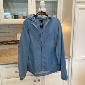 Sierra Designs Blue Hooded Windbreaker Rain Jacket Large
